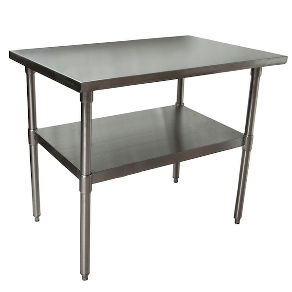 Bk Resources Work Table 16/304 Stainless Steel With Stainless Steel Shelf 48"Wx30"D CVT-4830 - main